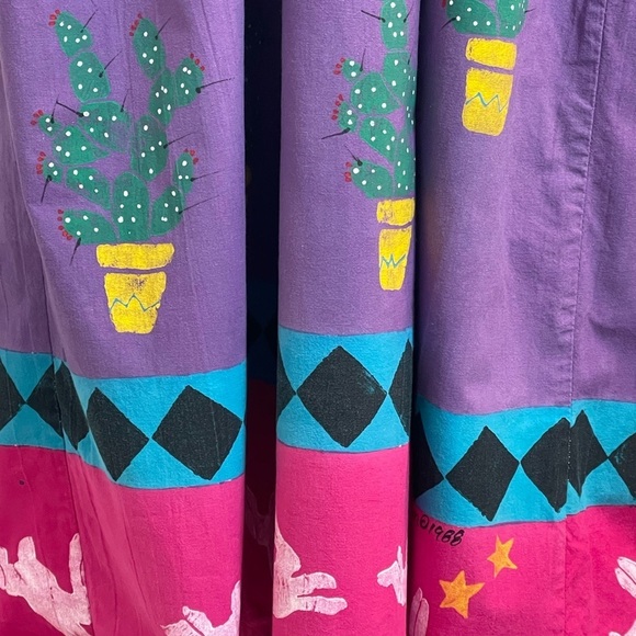 Portable Art by Robin Brown Hand-Painted Dress, 1988 Vintage One of a Kind Large - Picture 13 of 16